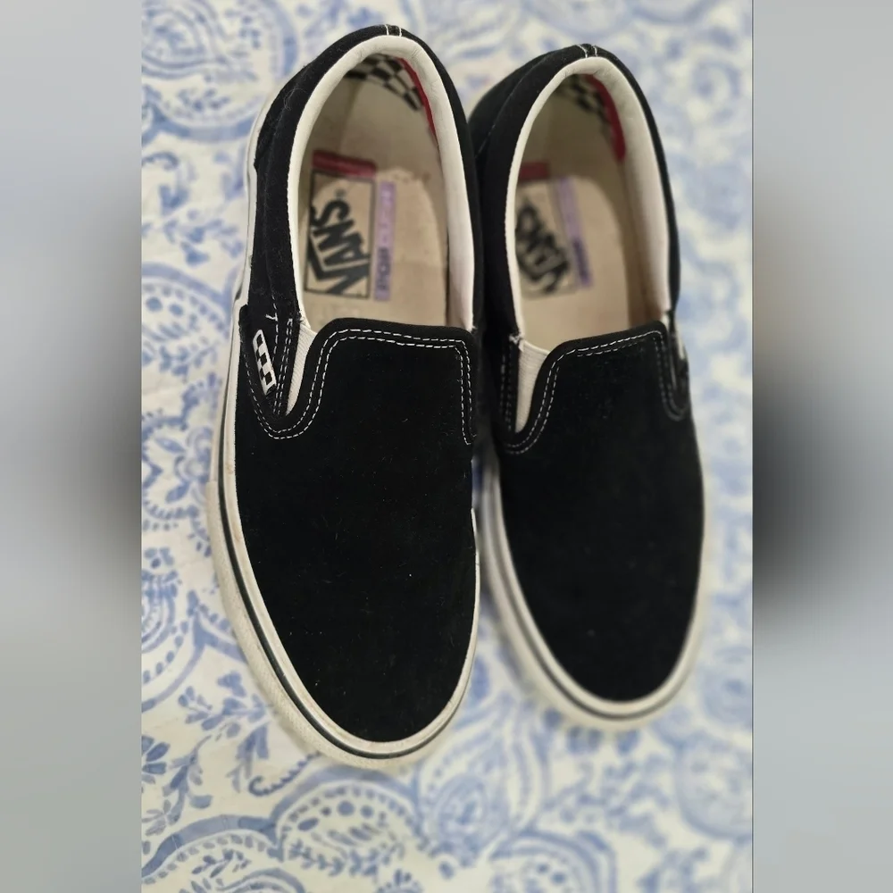 Vans Black Slip-On Loafers with Classic Design Suede Size 7 Man